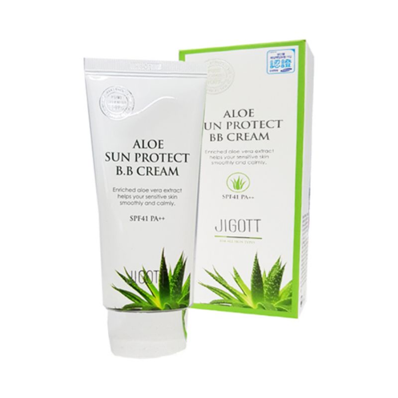 Kem nền BB Chống Nắng tinh chất Nha Đam Jigott - JIGOTT ALOE SUN PROTECT BB CREAM SPF41 PA++ - 50ml
