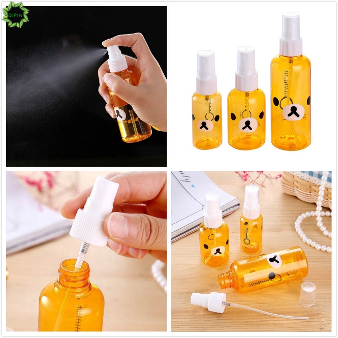 Bình xịt rỗng bằng nhựa trong suốt in hình gấu hoạt họa dung tích 30ml/50ml/100ml