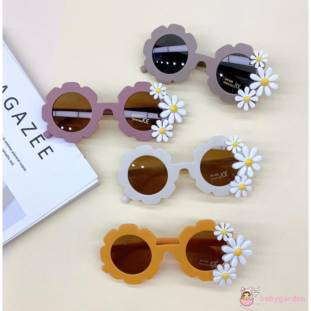 Kính Mát Họa Tiết Hoa Hoạt Hình Bảo Vệ Mắt Vui Nhộn Cho Bé Gái