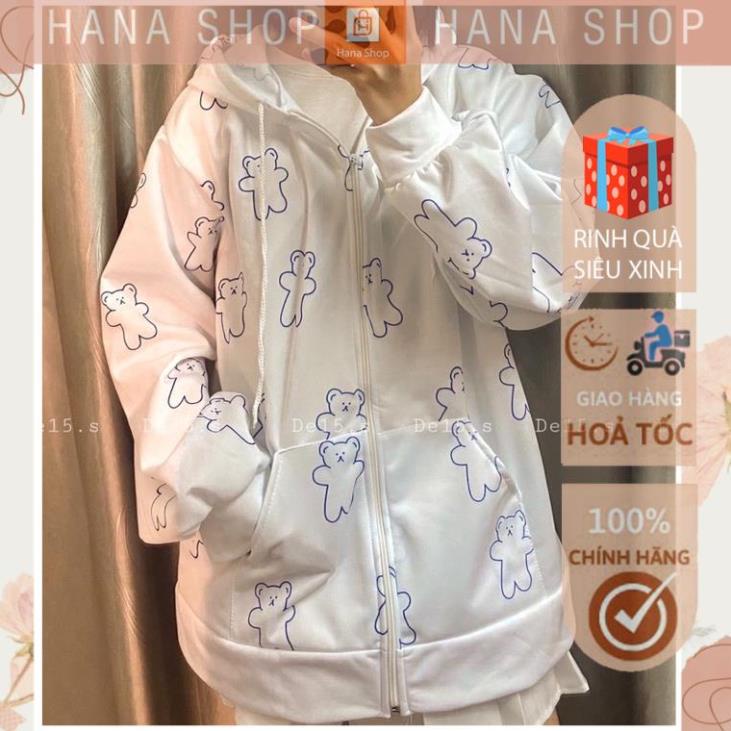 [Hàng Cao Cấp] Áo Hoodie Nỉ Nữ Hình Gấu Trắng , Unisex Khóa Kéo Kèm Mũ G023 | BigBuy360 - bigbuy360.vn