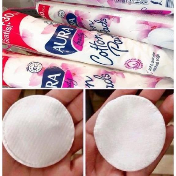 [HÀNG HOT]  Bông Tẩy Trang Aura 150 Miếng Cotton Beauty Cotton Pads