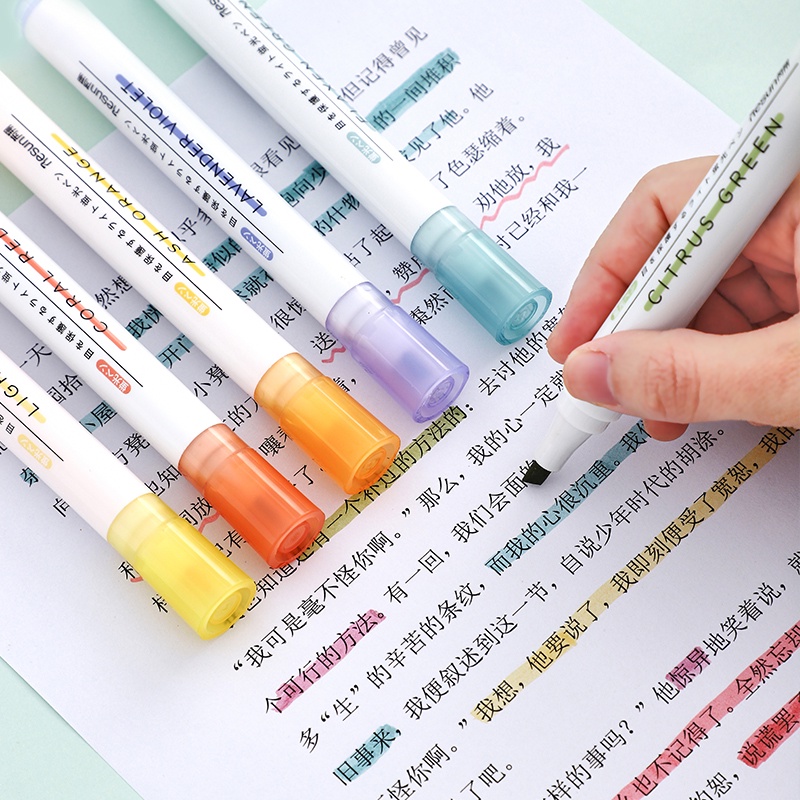 Set 6 cây bút highlight chất liệu nhựa tiện dụng