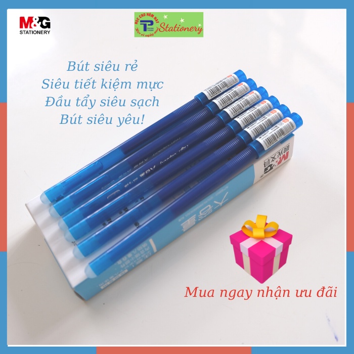 Bút nước xóa được màu xanh MG AKPB 6903 dung lượng mực khổng lồ, viết được nhiều hơn, mực đậm rõ nét an toàn và xóa sạch