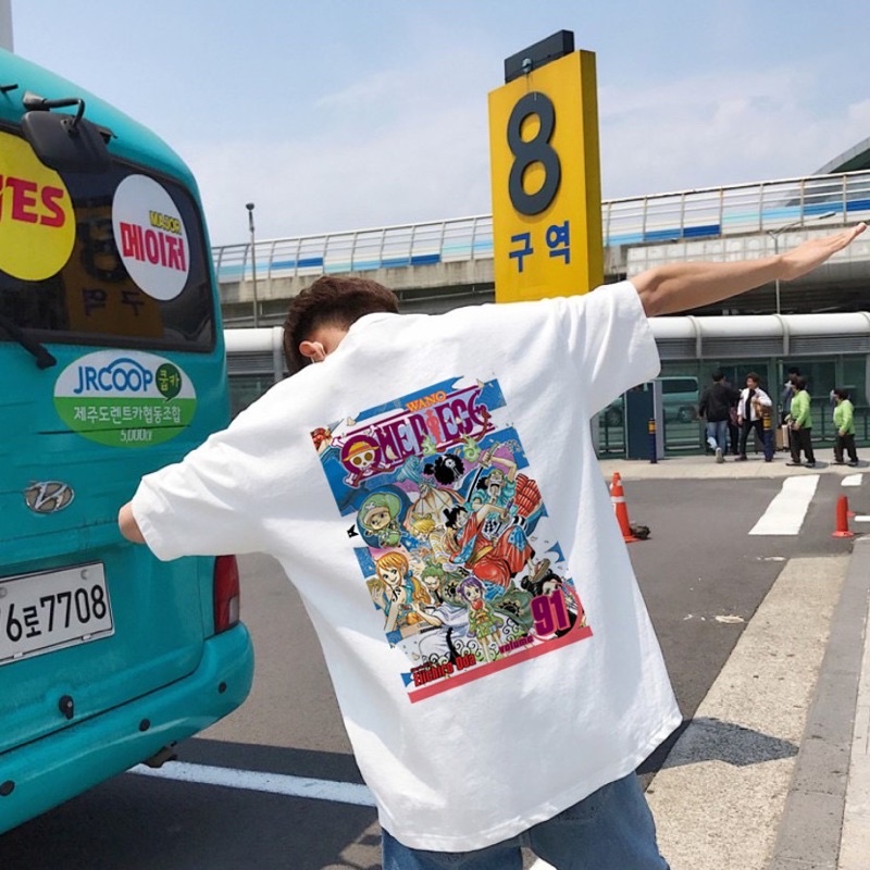 Áo Phông form rộng unisex nam nữ One Piece M7 Cực Ngầu áo thun trắng nam nữ form rộng oversize