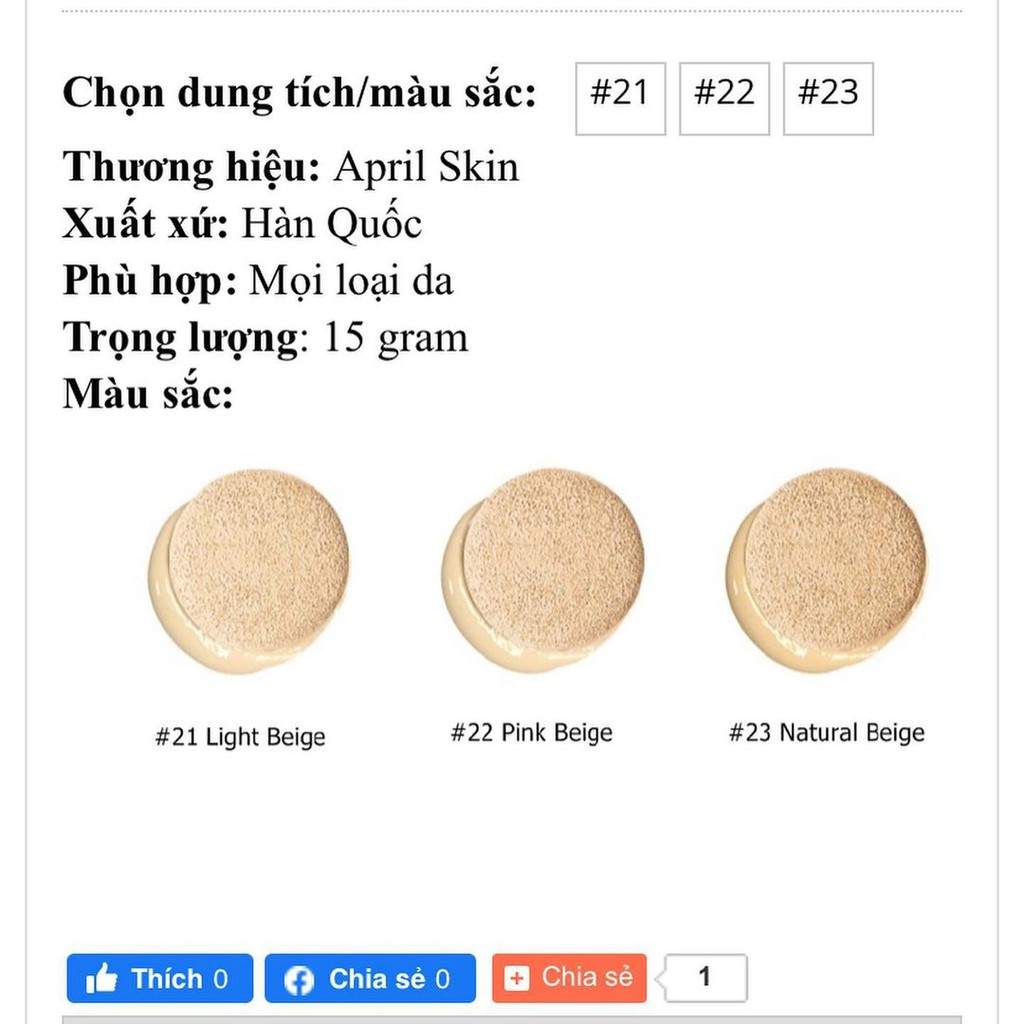 Phấn Nước April Skin | BigBuy360 - bigbuy360.vn