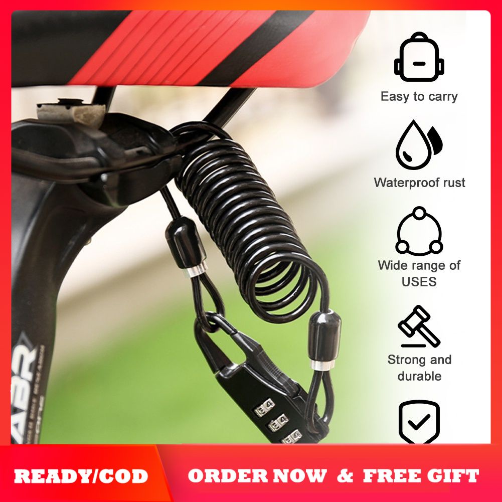 ❥HOT Người Bán Xe Đạp Khóa Xe Đạp Leo Núi Dây Khóa An Ninh Xe Máy Khóa Điện Xe Mật Khẩu Cầm Tay Cáp Thép Khóa