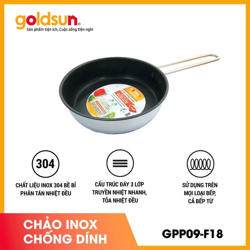 Chảo inox chống dính GPA1401 size 18/20/24/26/28