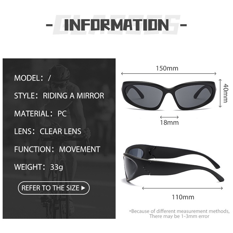 Kính Mát Gọng Vuông Phong Cách Thể Thao Thời Trang Cho Nam Nữ