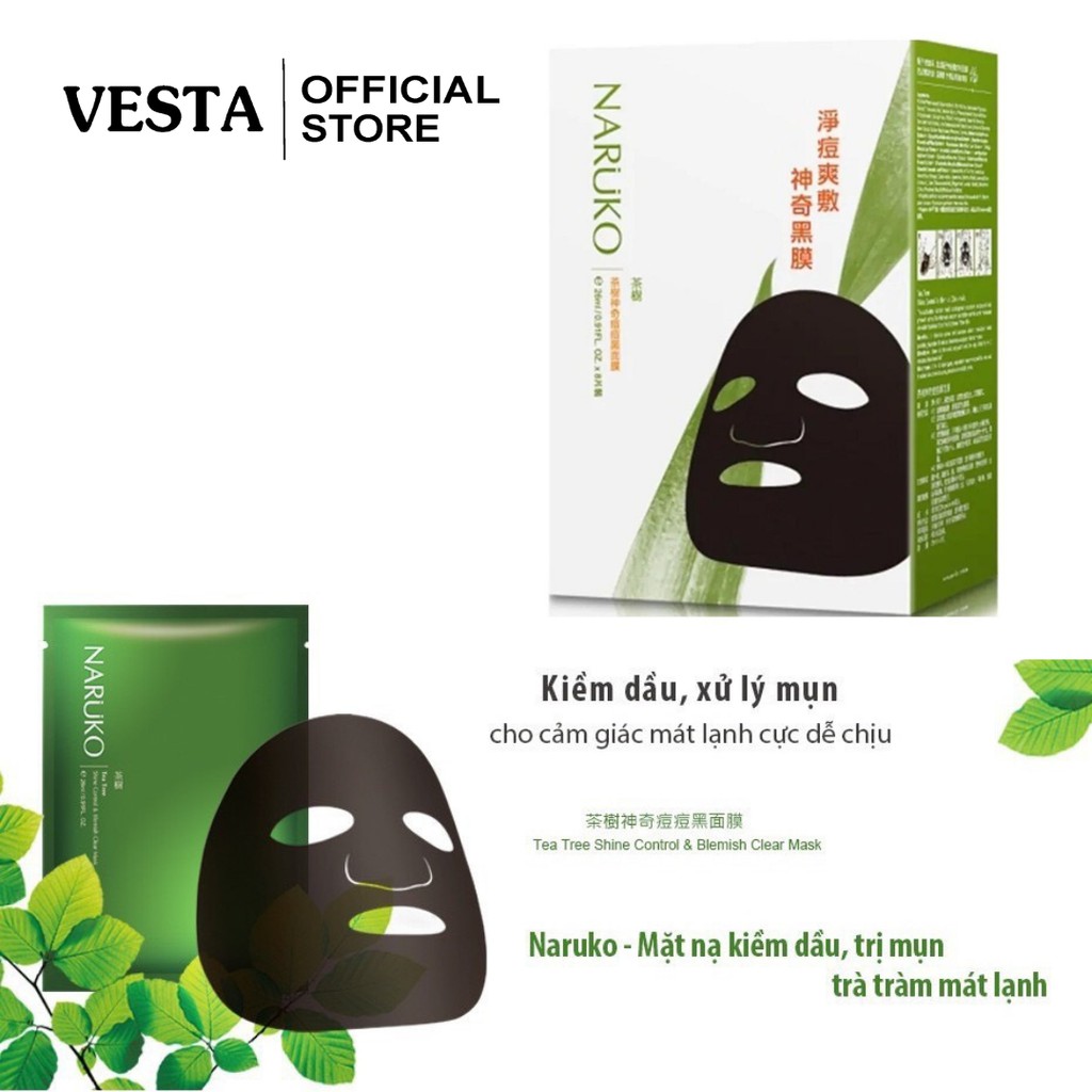 Mặt Nạ Naruko Tea Tree - Mask Kiểm Soát Dầu Và Mụn Trà Tràm 26ml - Hộp 8 Miếng | BigBuy360 - bigbuy360.vn