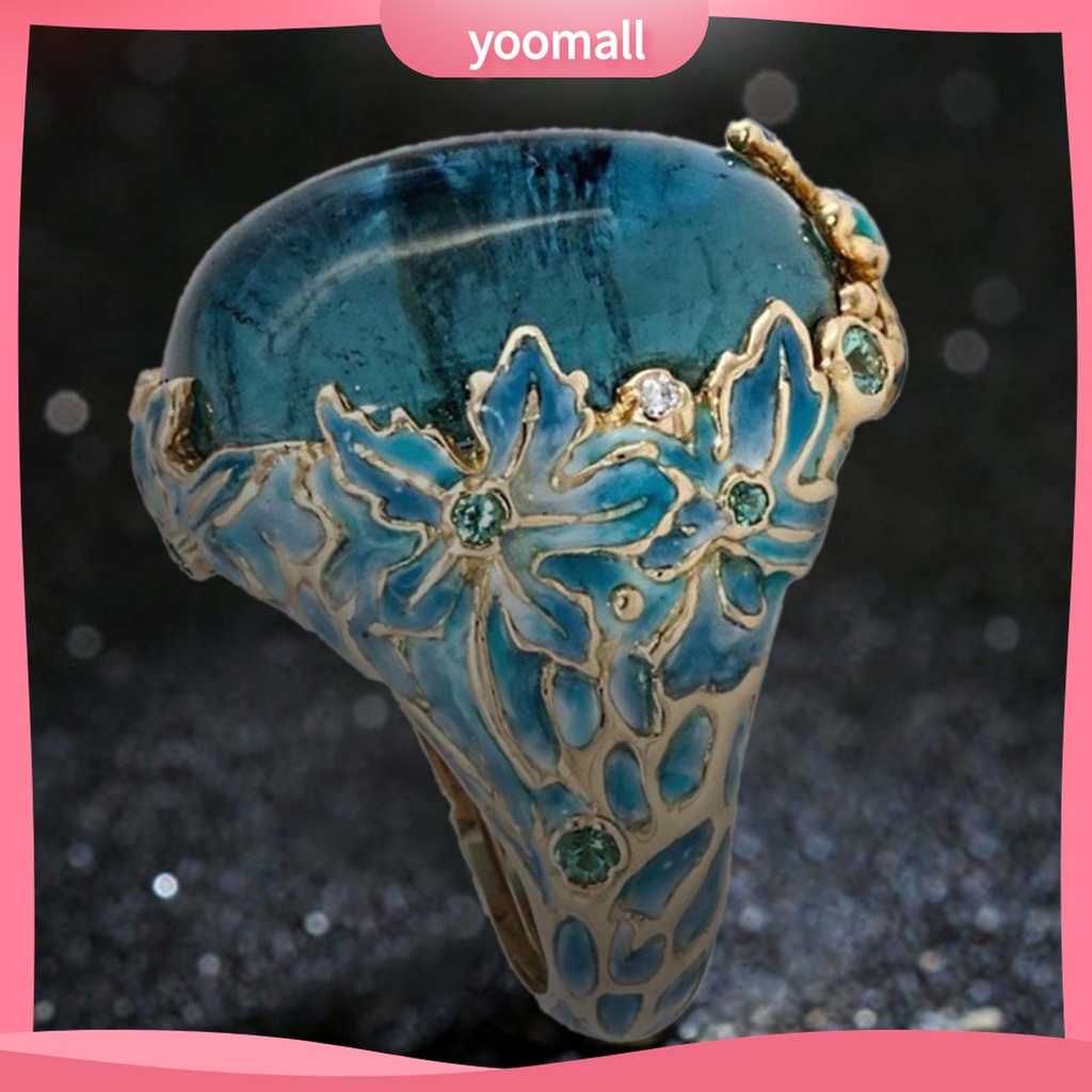 Yomall♡ Nhẫn Trang Trí Mắt Bắt Sáng Biến Dạng Hoa Thanh Lịch Cổ Điển Cho Nữ Cuộc Sống Hàng Ngày