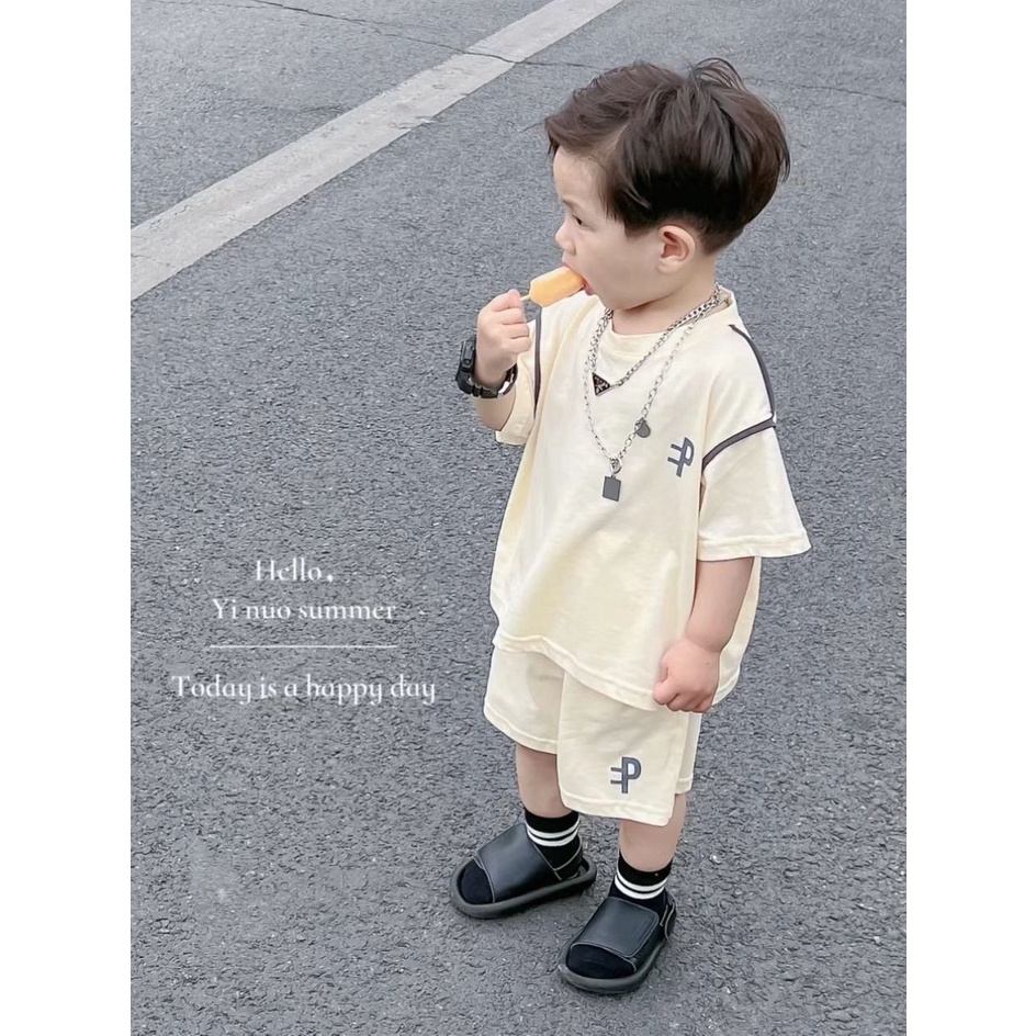 Bộ Đồ Ngắn Tay Thời Trang Mùa Hè Phong Cách Mới Mẻ Dành Cho Bé Trai