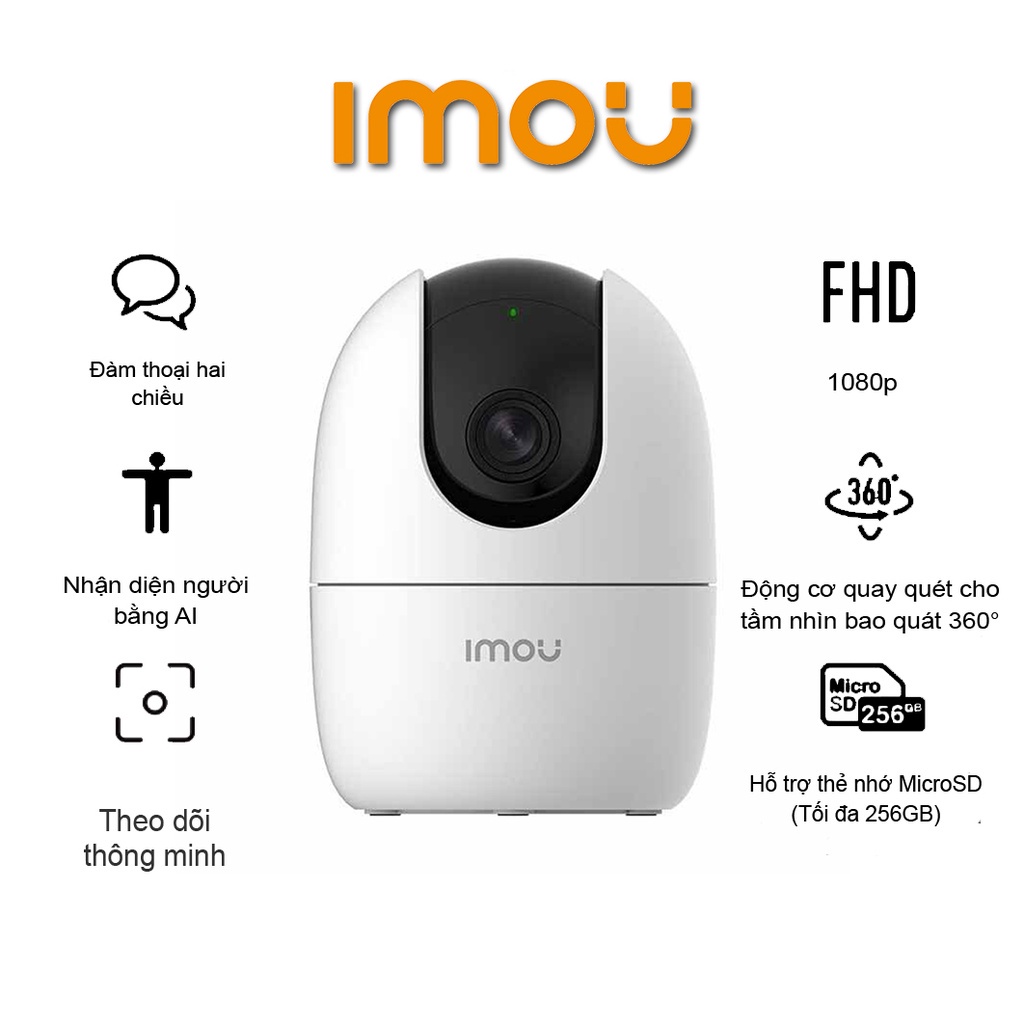 Camera Wifi IMOU A22EP 1080P Full HD Thu Âm, Báo Động, Đàm Thoại 2 Chiều