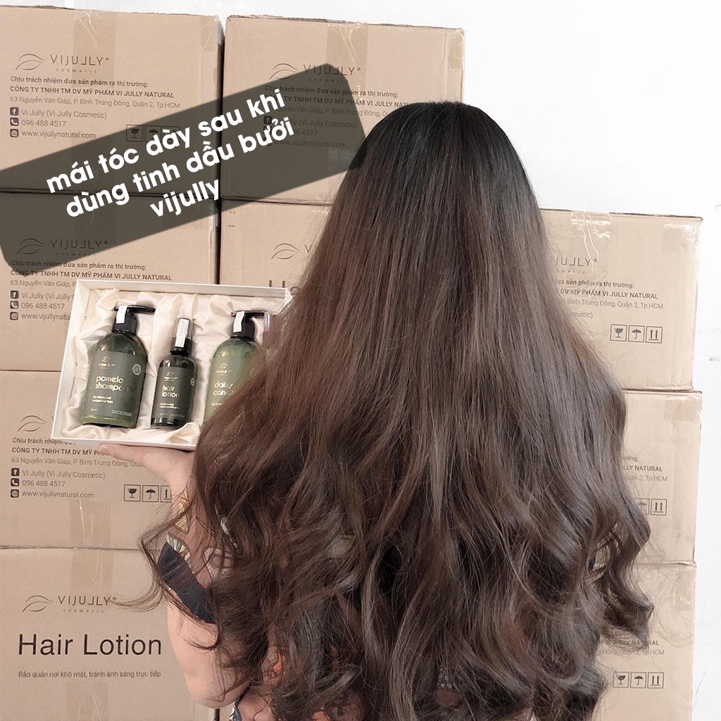 Tinh dầu bưởi xịt mọc tóc, xịt dưỡng tóc hair lotion vijully, Giúp giảm rụng tóc, kích mọc tóc nhanh dài, 100ml