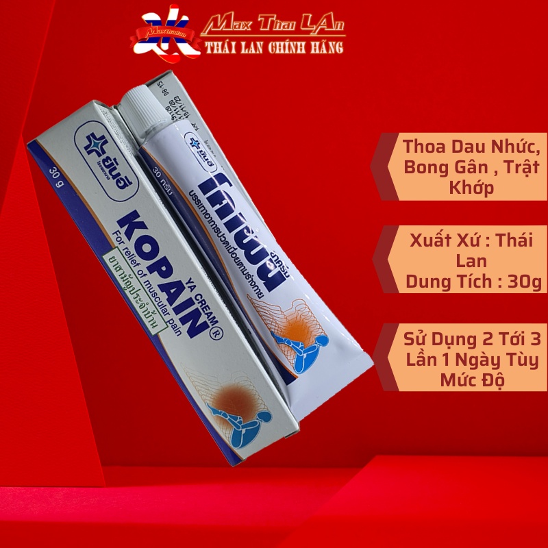 Kem thoa đau nhức xương khớp, bong gân - kem nóng ( KO - PAIN CREAM) 30G