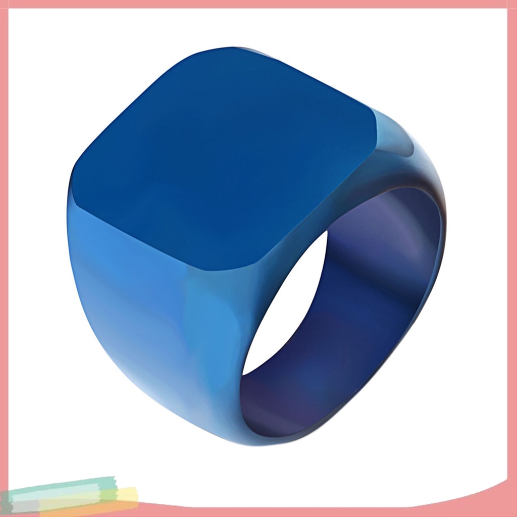 Nhẫn Cặp Đôi Mặt Vuông Đính Đá Phong Cách Hip Hop Thời Trang