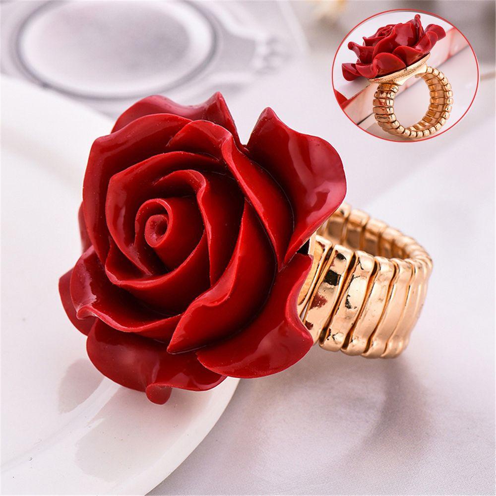 ROSE Nhẫn Hình Hoa Hồng Thời Trang Dành Cho Nữ