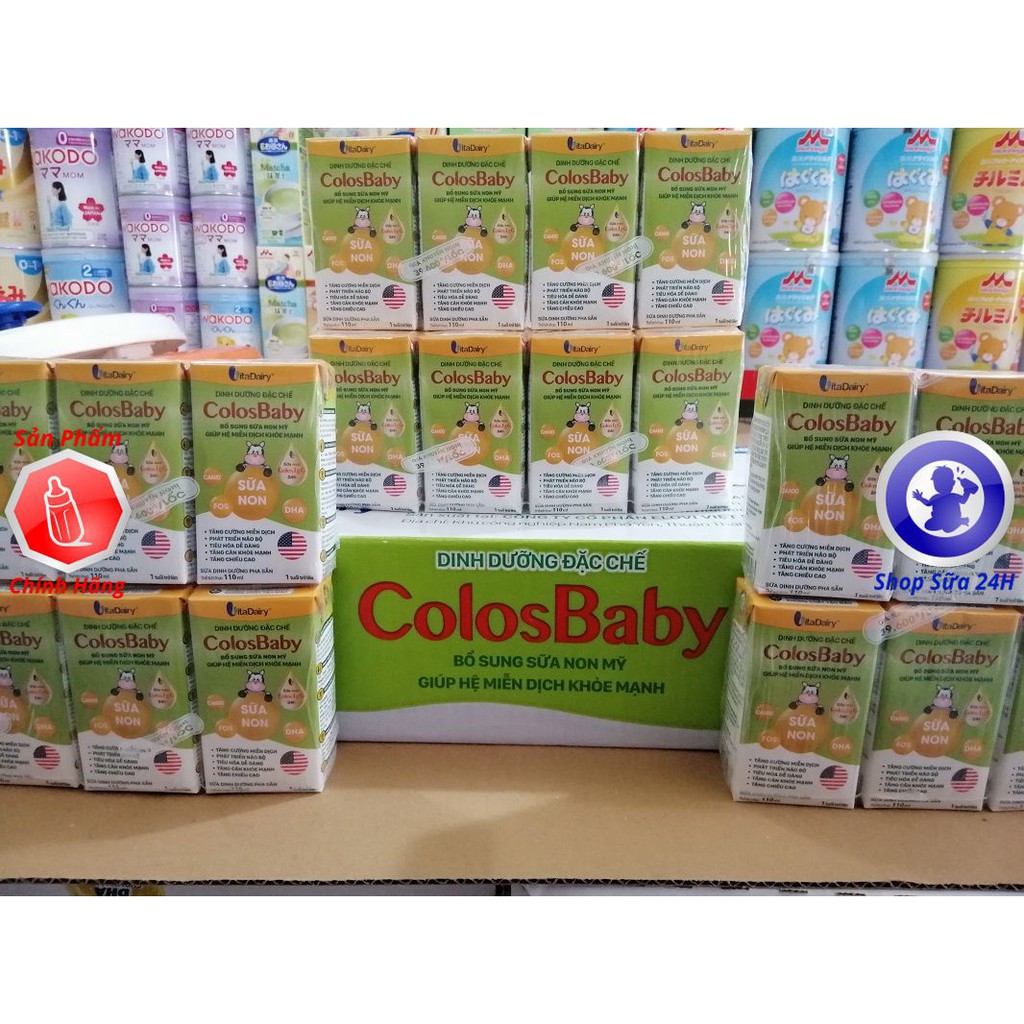 [Mã 267FMCGSALE giảm 8% đơn 500K] [DATE 2021] 1 Thùng 48 Hộp Sữa Bột Pha Sẵn Colosbaby Loại 110ml/1 hộp