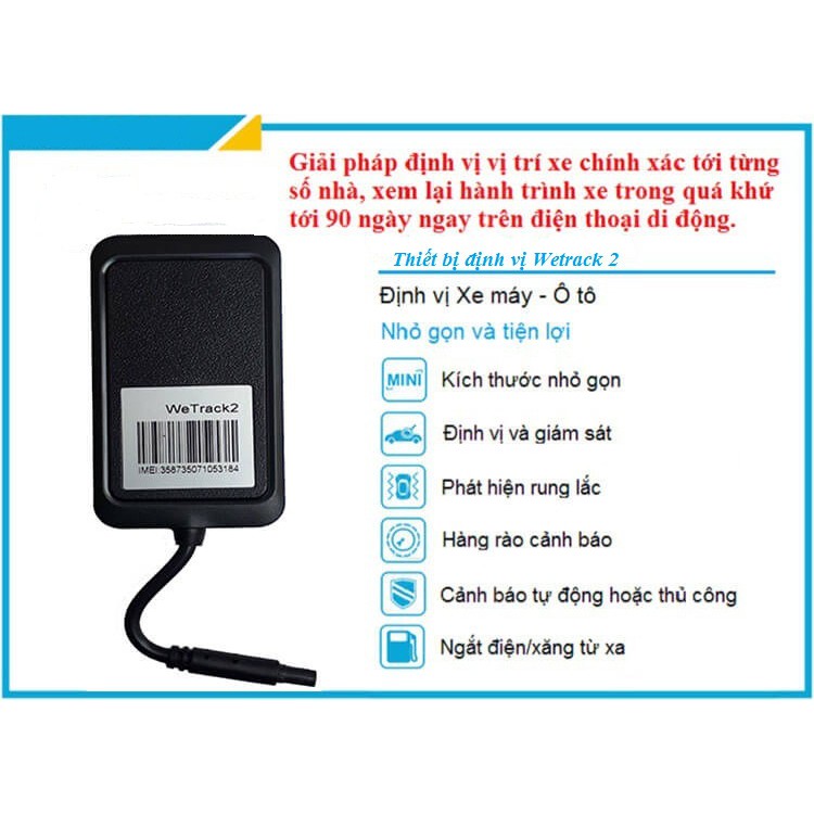 Thiết bị định vị Ô tô, xe máy Wetrack 2 cao cấp /tặng sim 4g - Chính hãng / Bảo hành 5 năm