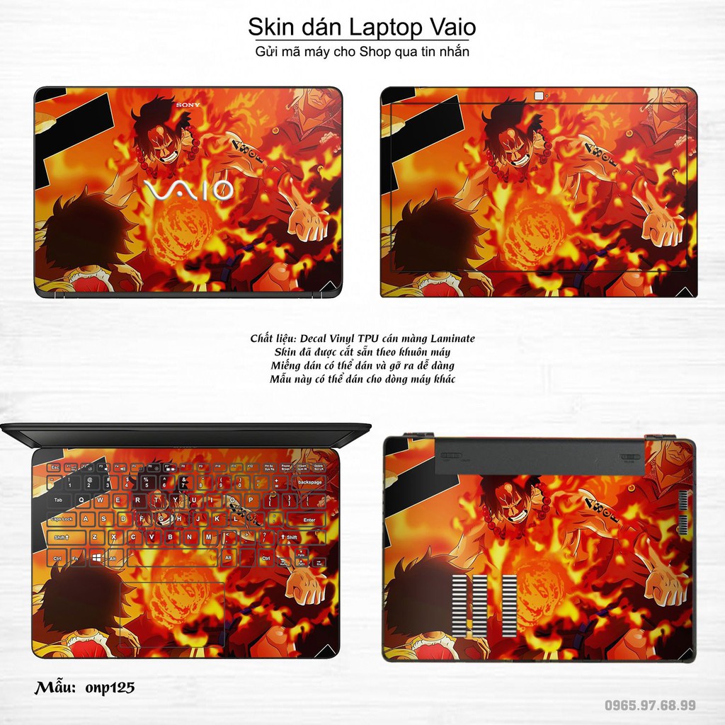 Skin dán Laptop Sony Vaio in hình One Piece nhiều mẫu 14 (inbox mã máy cho Shop)