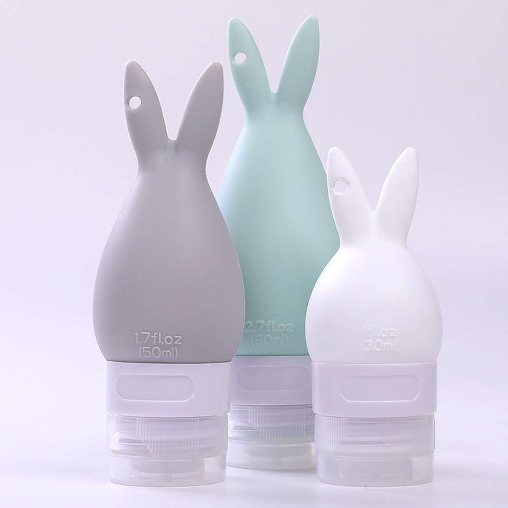 Chai chiết mỹ phẩm du lịch bằng silicon họa tiết hoạt hình xinh xắn dung tích 30ml/ 50ml/ 80ml