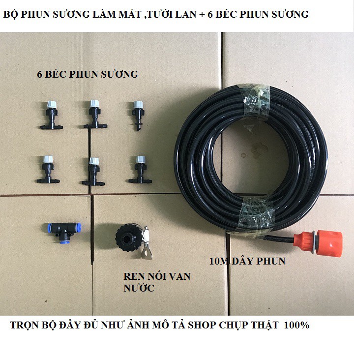Trọn bộ tưới phun sương 6 béc và 10m dây cho vườn làn,cây cảnh
