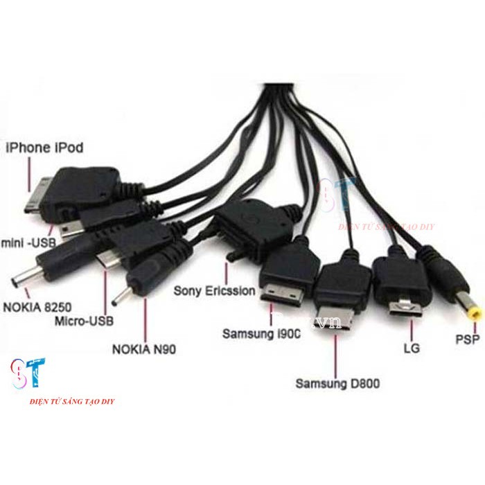 DÂY CÁP SẠC ĐA NĂNG 10 ĐẦU CỔNG USB