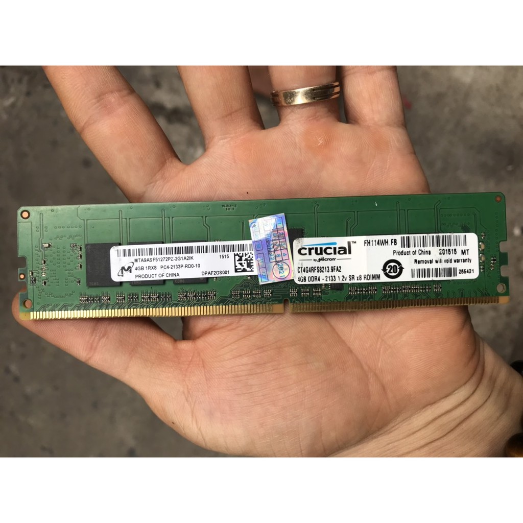 ram cho máy tính bàn crucial micron ecc reg ddr4 4gb 2133 17000 bus pc4 decktop PC ECC RDIMM Registered lp