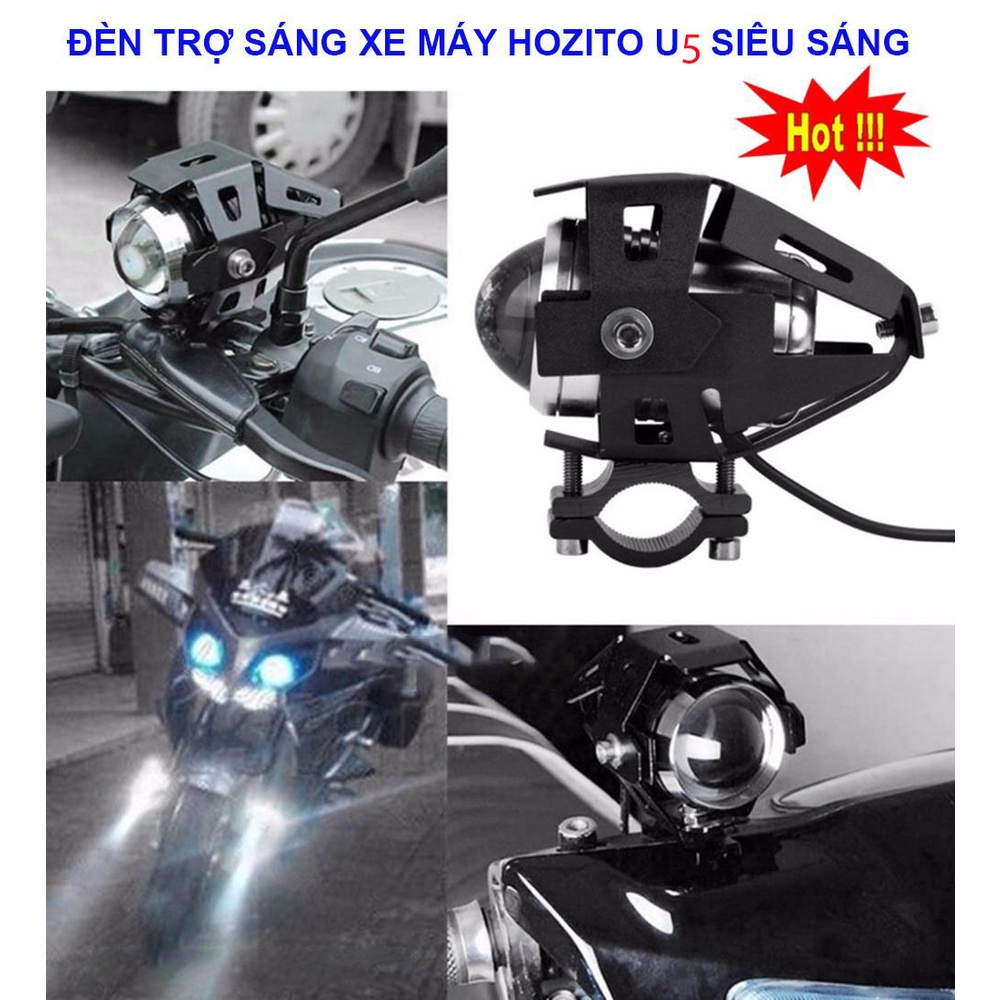 Đèn pha LED trợ sáng cho xe máy U5 Transformer, cho mô tô tản nhiệt giá tốt tản nhiệt bằng nhiều lá nhôm mỏng.