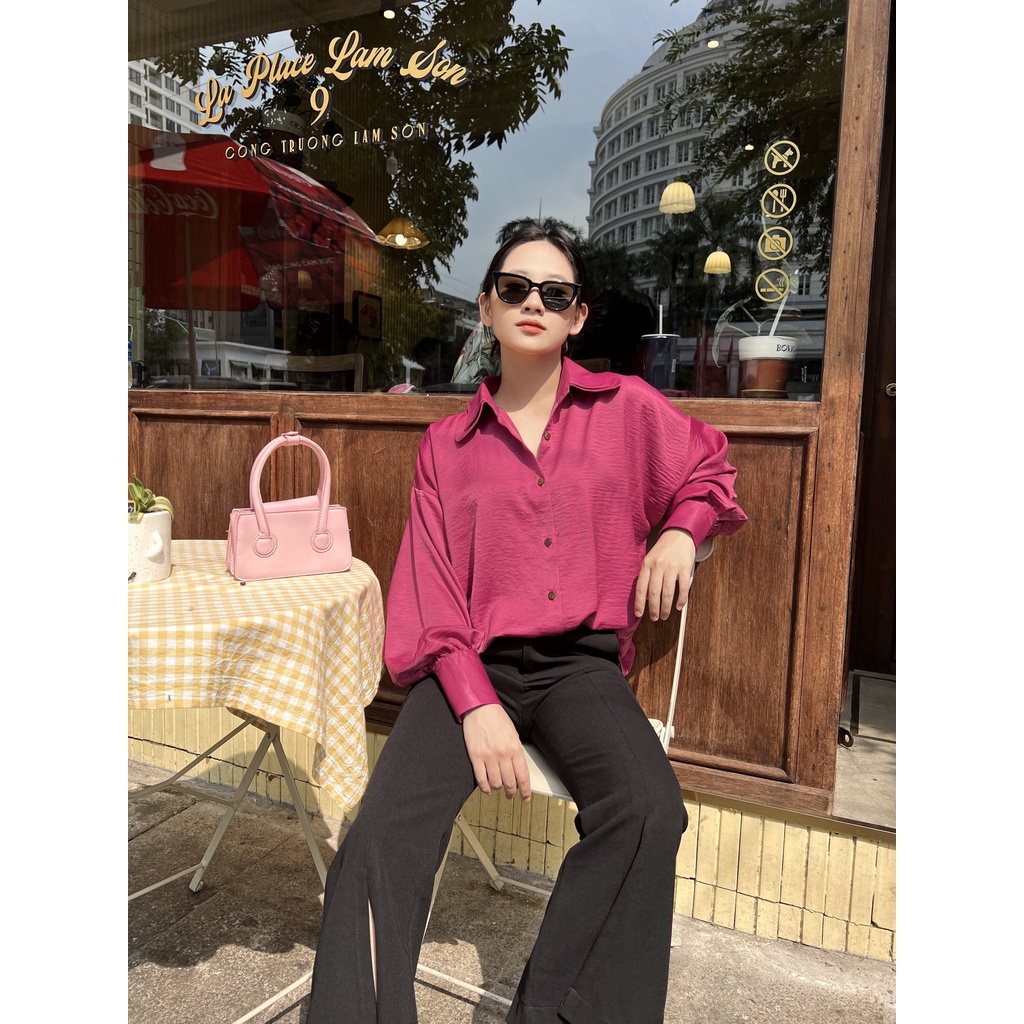 YU CHERRY | Quần Skinny Ống Loe xẻ tà YQ016 SPLIT SIGNATURE PANTS
