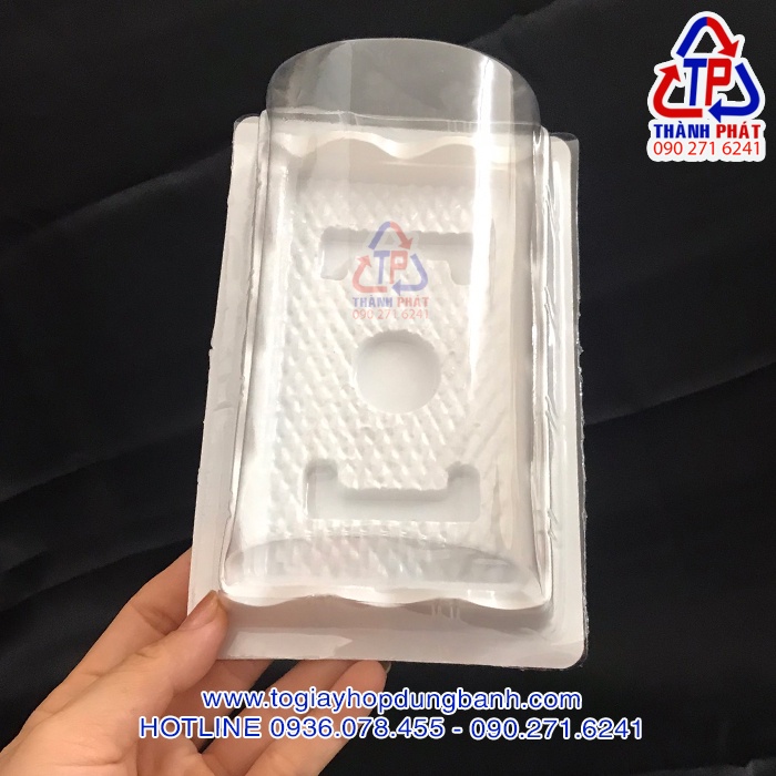 Hộp Nhựa H89 –Hộp vòm nhí - Hộp đựng bánh bông lan cuộn nhí 14cm