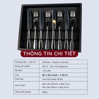 BỘ 8 DAO DĨA BEEFSTEAK KATANA ELEGANCE VTK284