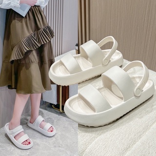 Dép Sandal độn đế 5CM nam nữ quai ngang đế bánh mì tăng chiều cao DSB06