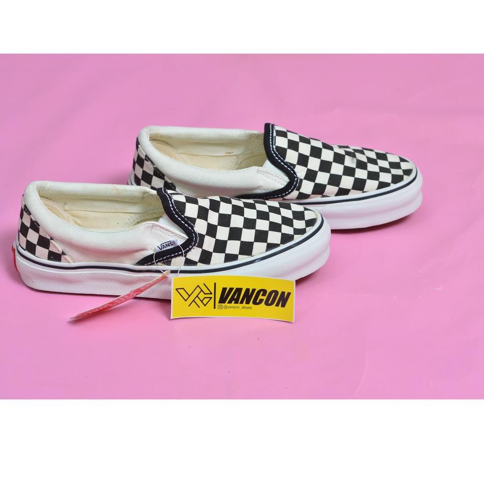 Giày Vans Slip On Chekerboard Màu Trắng Đen