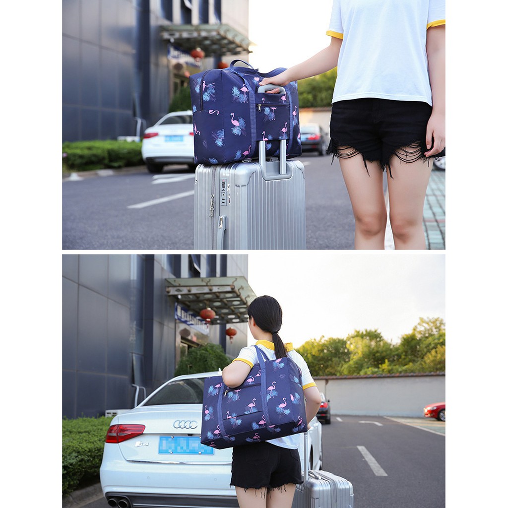 Túi Du Lịch Dày Tốt Chống Nước Pattern Xếp Gọn Đựng Hành Lý RQN2006