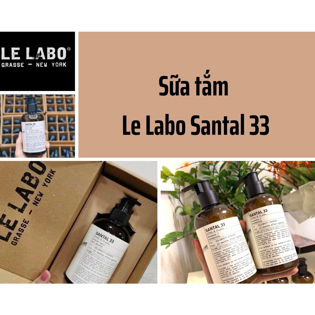 👑 L&G 💄 Combo Sữa Tắm Thơm Cao Cấp Le Labo Santal Mùi 33 237ml