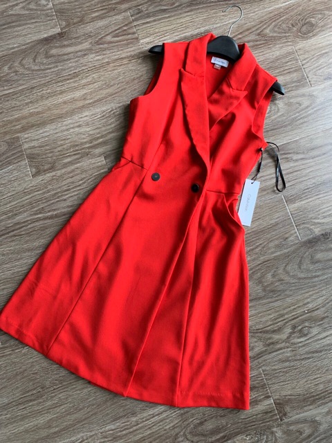 Váy vest blazer đỏ đen