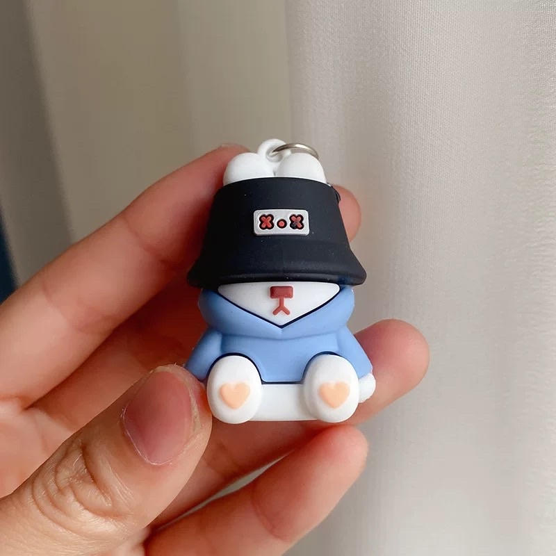 Móc khoá  cool  Ngầu  gấu đội nón  siêu dễ thương_ Choose Me