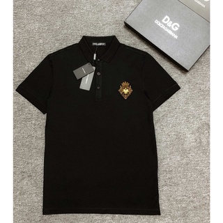 D0LCE & GABBA 2020 men's short-sleeved t-shirt, round neck metal badge polo shirt, cotton fabric