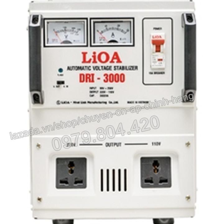 Ổn Áp Lioa 3KVA 1 Pha Dải 90-250V, Thế Hệ II 2018, 100% Dây Đồng