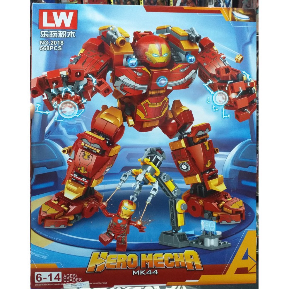 Lego Xếp Hình Ninjago Iron Man ( Người Sắt ) 2018. Gồm 568 chi tiết. Lego Ninjago Lắp Ráp