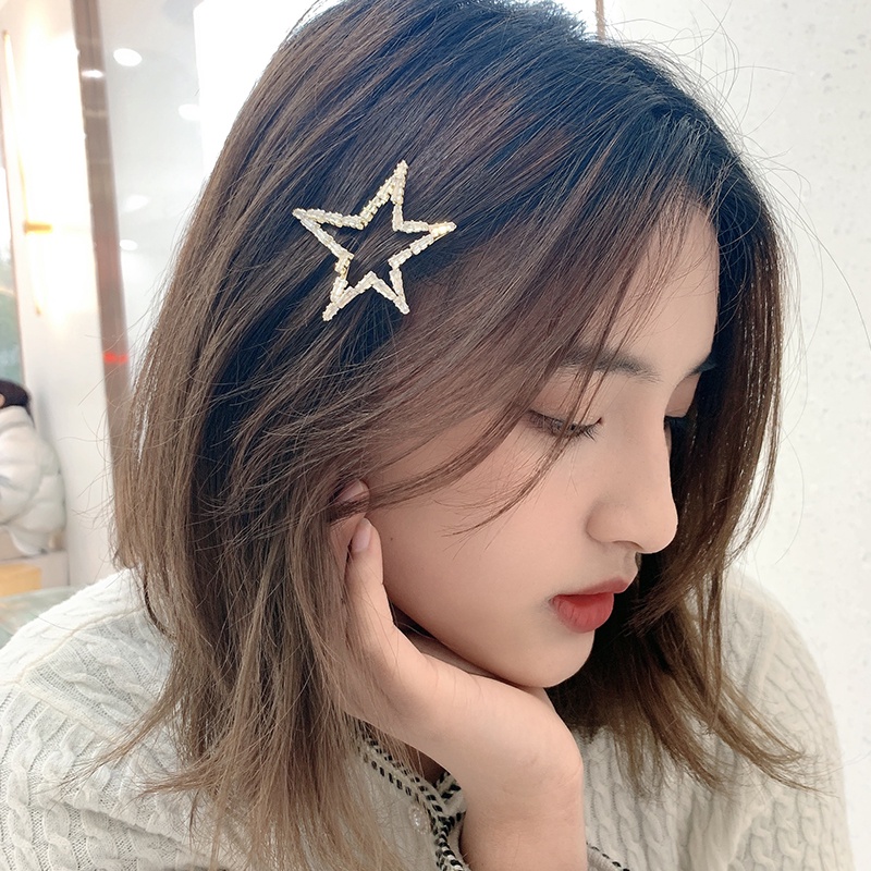 [Jiudolan] Kẹp Mặt Phẳng Tổng Hợp Đính Đá Zircon Hình Ngôi Sao Năm Cánh Thời Trang