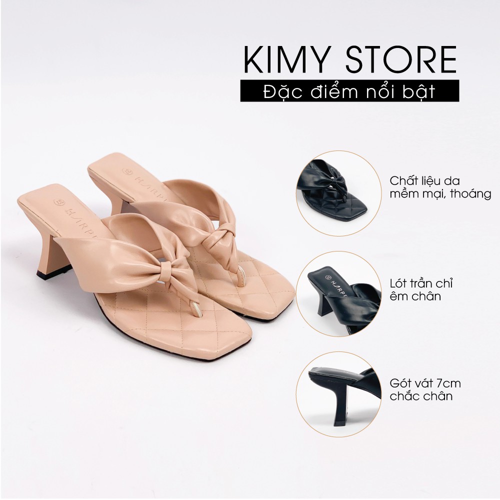 Guốc nữ VNXK cao gót 7p, dép cao gót xỏ ngón 7cm - Kimy Store