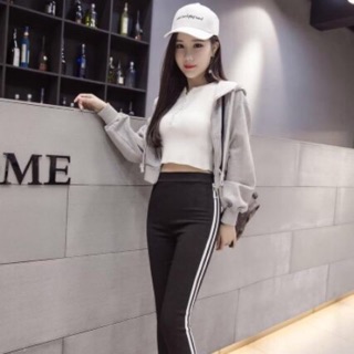 Quần legging nữ 2 sọc trắng
