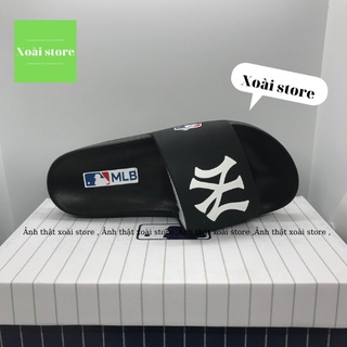 Dép 𝐌𝐋𝐁 ny nam quai ngang unisex màu đen trắng xanh mới 2021 kèm box bill
