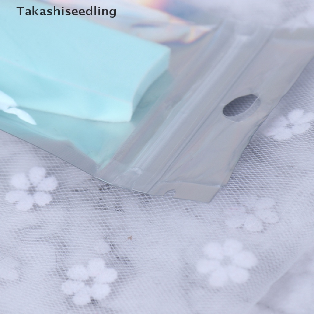 Set 100 Túi zip Nhôm Trong Suốt Hình Chiếc Lá Màu laser