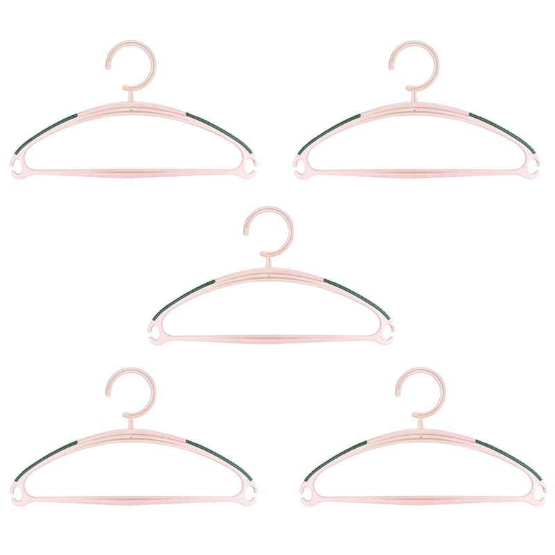 Set 5 Móc Treo Quần Áo Bằng Nhựa Siêu Dày Tiết Kiệm Không Gian Chống Trượt