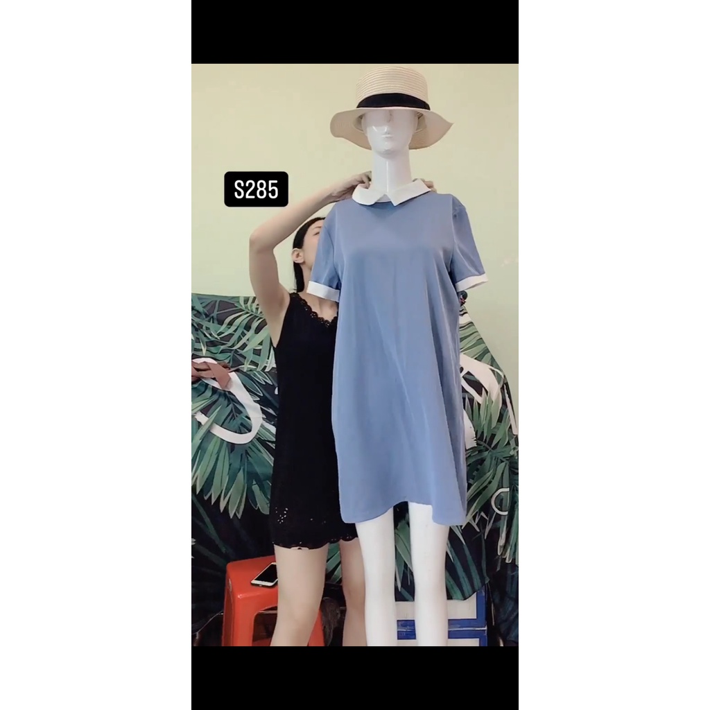 Đầm suông công sở cổ sơ mi size S-M. S285