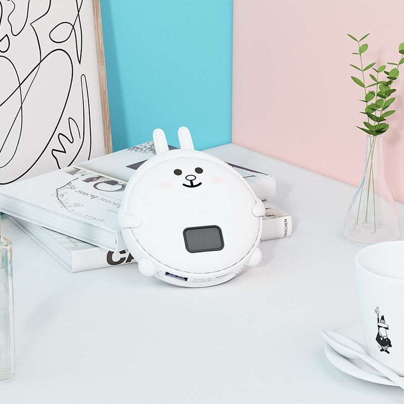 Sạc Dự Phòng nhanh cute  10000mah / kiêm sưởi II Ultra Light Power Bank Super Cute 2 Port Treasure 2A Sạc nhanh