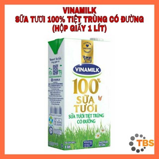 [VINAMILK-SỮA TƯƠI CÓ ĐƯỜNG] SỮA TƯƠI VINAMILK 100% TIỆT TRÙNG CÓ ĐƯỜNG, HỘP 1L