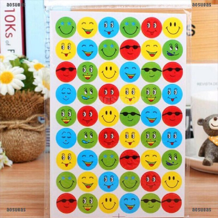 Set 10 tấm sticker hình mặt cười dễ thương cho bé